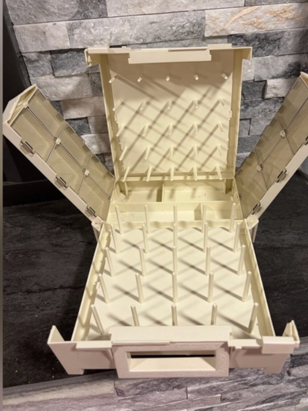Rare, Vintage, sewing and quilting supplies caddy for on the go!
